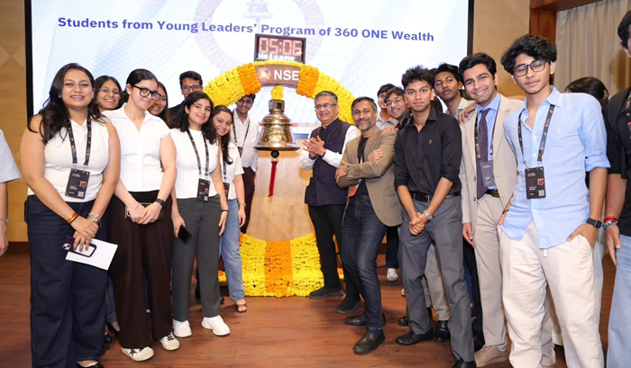 Students from Young Leaders programme ring NSE India Bell